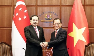 NA Chairman Tran Thanh Man holds talks with Singaporean counterpart