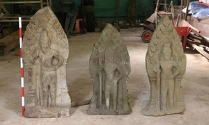 Cambodia unearths 12 guardian statues at Angkor Archaeological Park