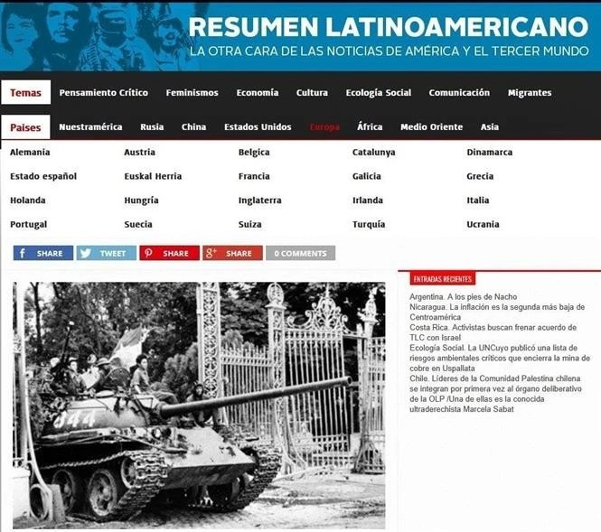 Screenshot photo of the article on Argentine website Resumen Latinoamericano. argentina.jpg